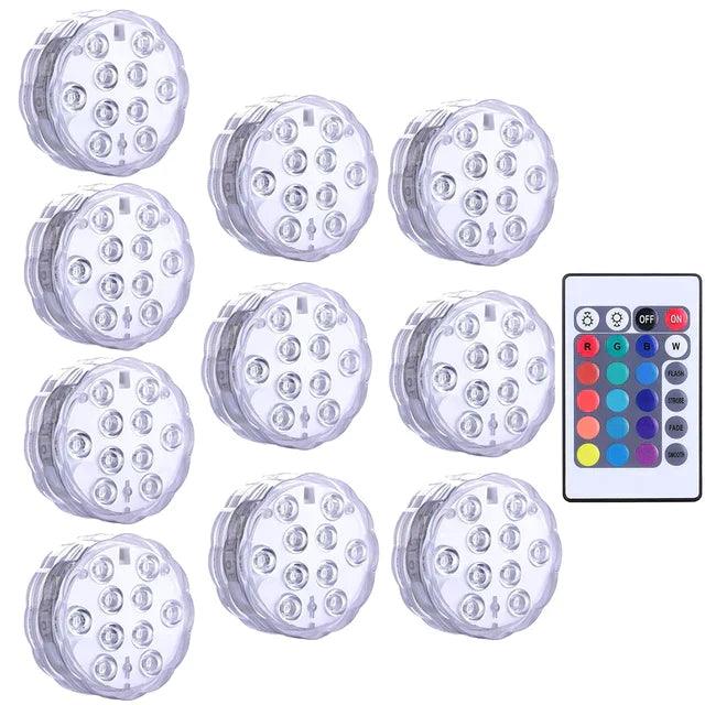 Kit Luminárias de Piscina RGB com Controle Remoto